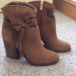 Fringe ankle booties